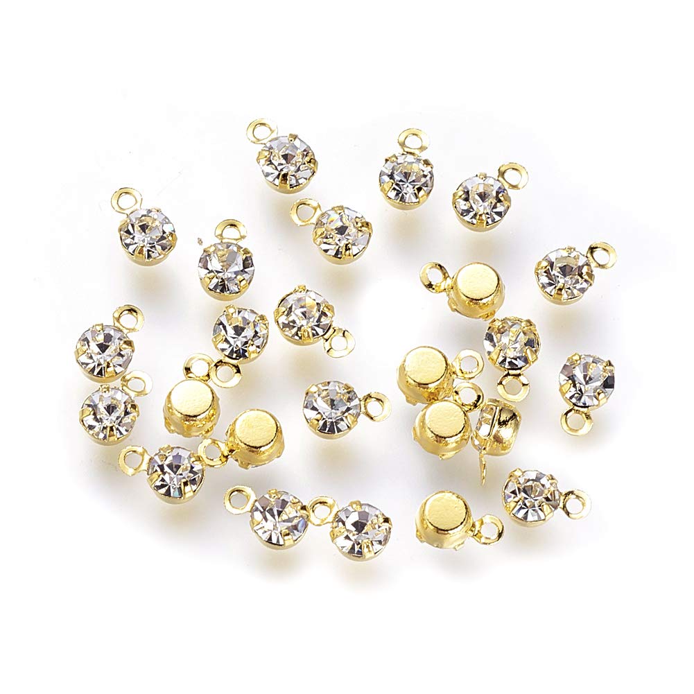 BB BeadthovenBeadthoven Rhinestone Pendants - Tiny Mini Round Crystal Clear Charms Dangle Diamond Beads for Women DIY Jewelry Making Nail Art