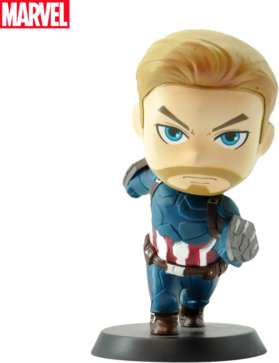 TinPlanet Marvel Avengers Endgame Captain America Action Figure Collectible, Car Decoration Bobble Head Doll, 4 Inches