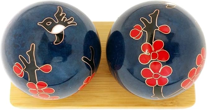 Top Chi Hummingbird Baoding Balls with Bamboo Stand Small 1.4 Inch