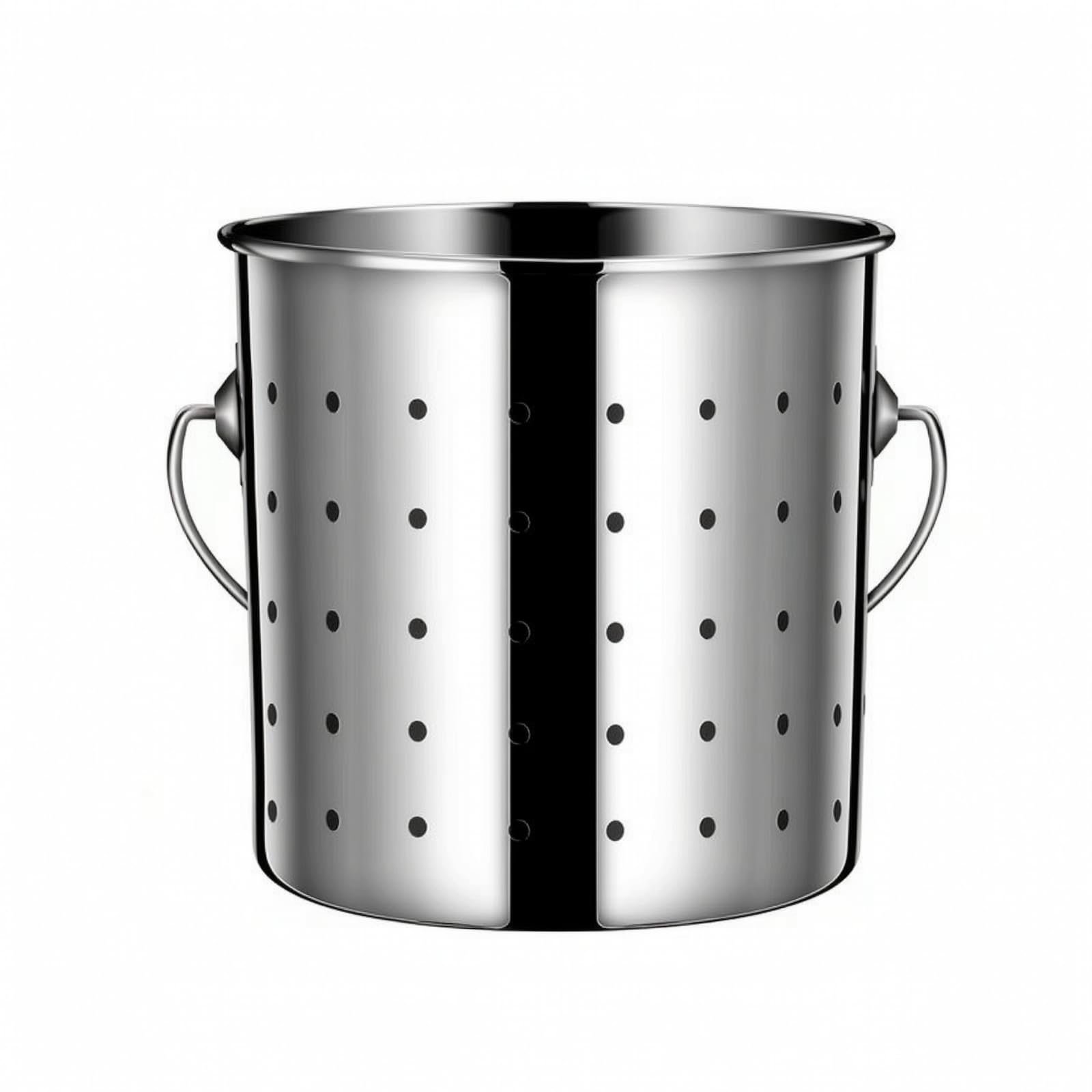 Cubo Drenaje Acero Inoxidable Resistente Cubo sinfección Perforado Práctico Colador Cilíndrico Acero Inoxidable, 40CM