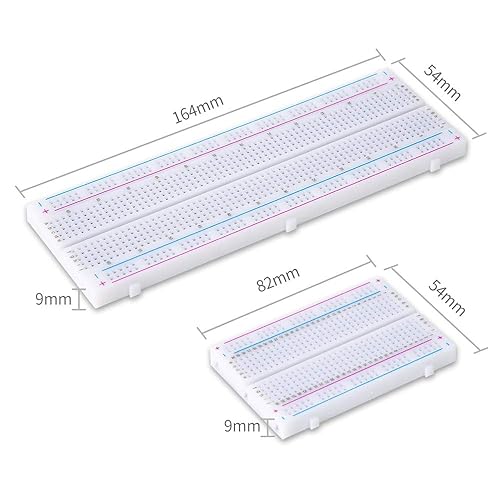 Miniatura 2 de Kit de 4 placas experimentales de circuito, incluye 2 piezas de 830 puntos y 2 piezas de 400 puntos, placas de circuito sin soldadura para bloques
