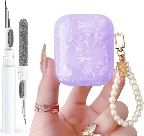 Vista 38 de Funda para AirPod, diseño de mármol, funda protectora portátil con llavero compatible con Apple AirPods, funda de carga 2 y 1, para niñas, mujeres