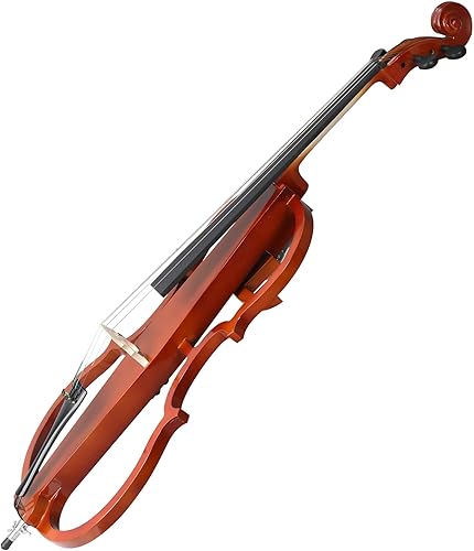 Miniatura 5 de Kit de violonchelo eléctrico de tamaño completo para adultos, principiantes, juego completo de violonchelo 4/4 con bolsa portátil, arco, colofonia