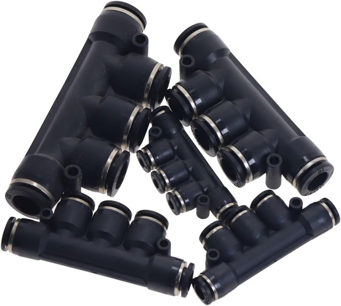 Pneumatic Quick Coupling Straight Through， Black Tube Connector Fittings Air Quick Water Pipe Push in Hose Quick Couping 4mm-12mm(10MM Sda)