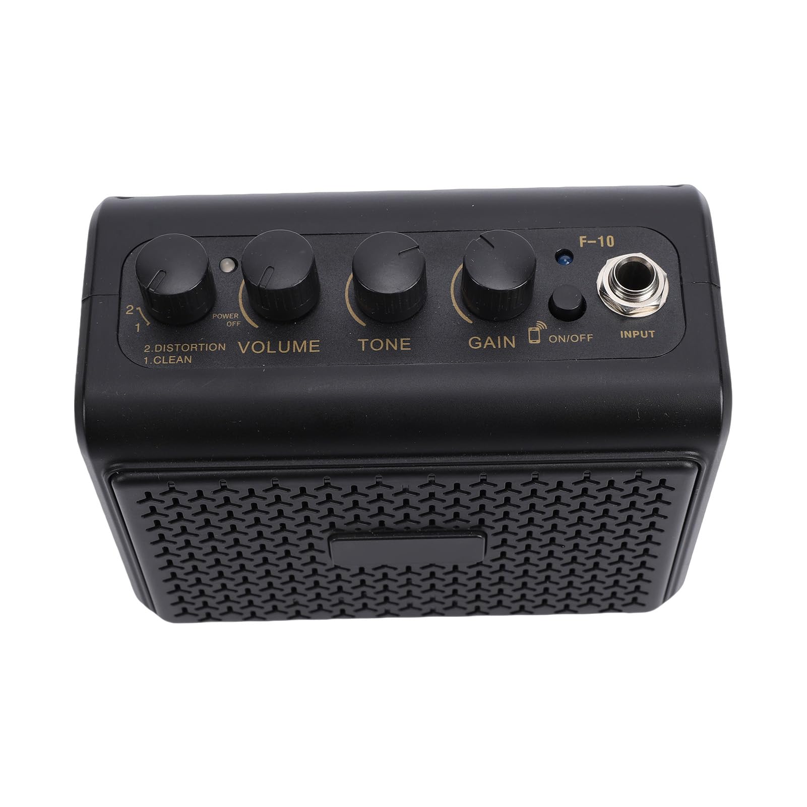 Jeffergarden Amplificatore per Chitarra Portatile, Altoparlante da 10 W con modalità Clean e Distortion, Design a Doppio Canale, Batteria Ricaricabile per Esercitazioni Domestiche e Uso Esterno