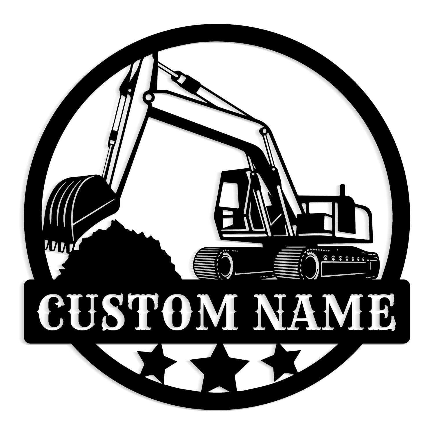 MeigoArt Personalized Excavator Metal Sign, Custom Excavator Metal Wall Art, Personalized Excavator Name Sign, Construction Company Name Metal Sign, Trucker Name Sign Decoration, Dad Gift (Style-8)