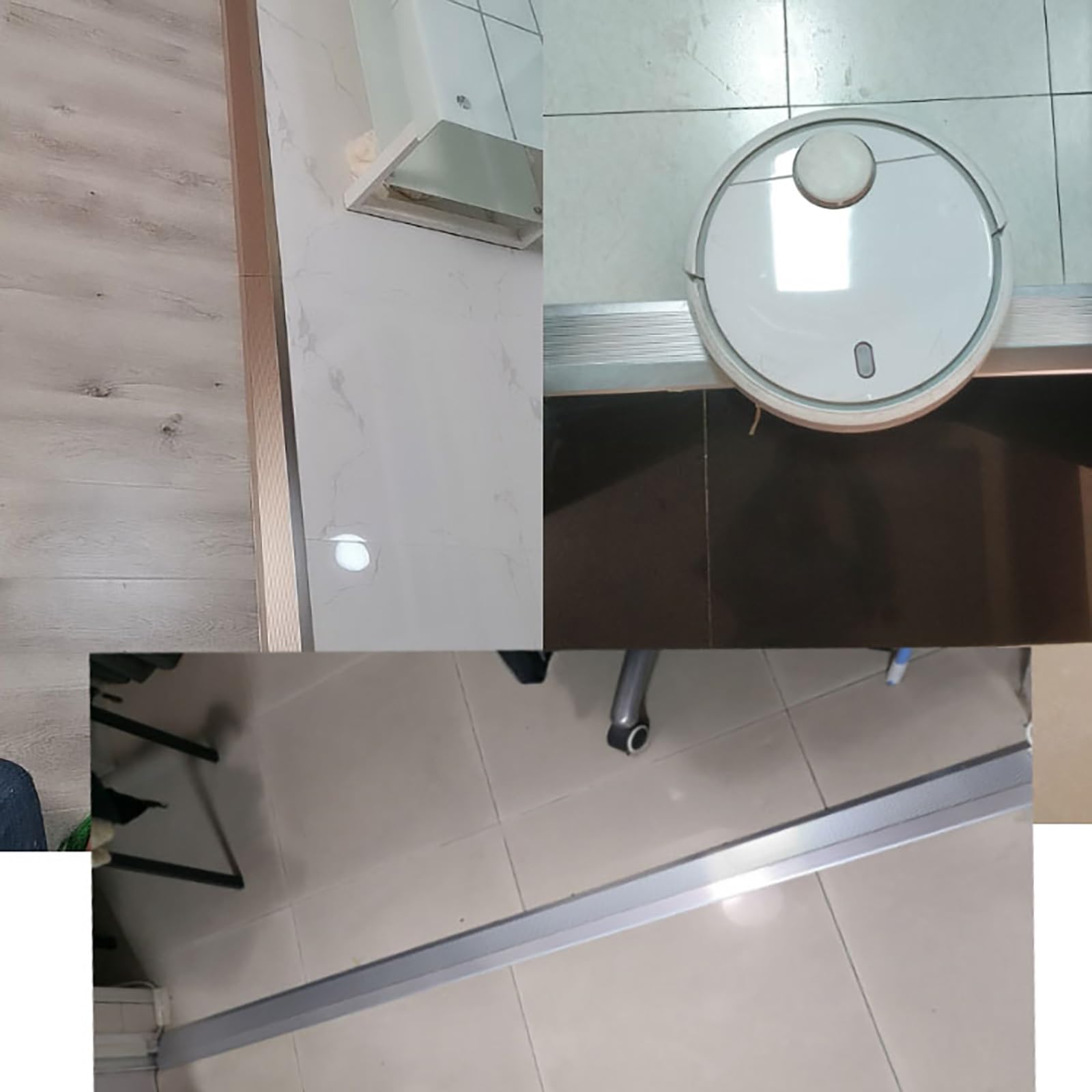 Bordes de escalera de metal antideslizantes para interiores y exteriores. Perfil de aluminio resistente. Protección de esquinas. Tiras antideslizantes para peldaños (gris hierro).