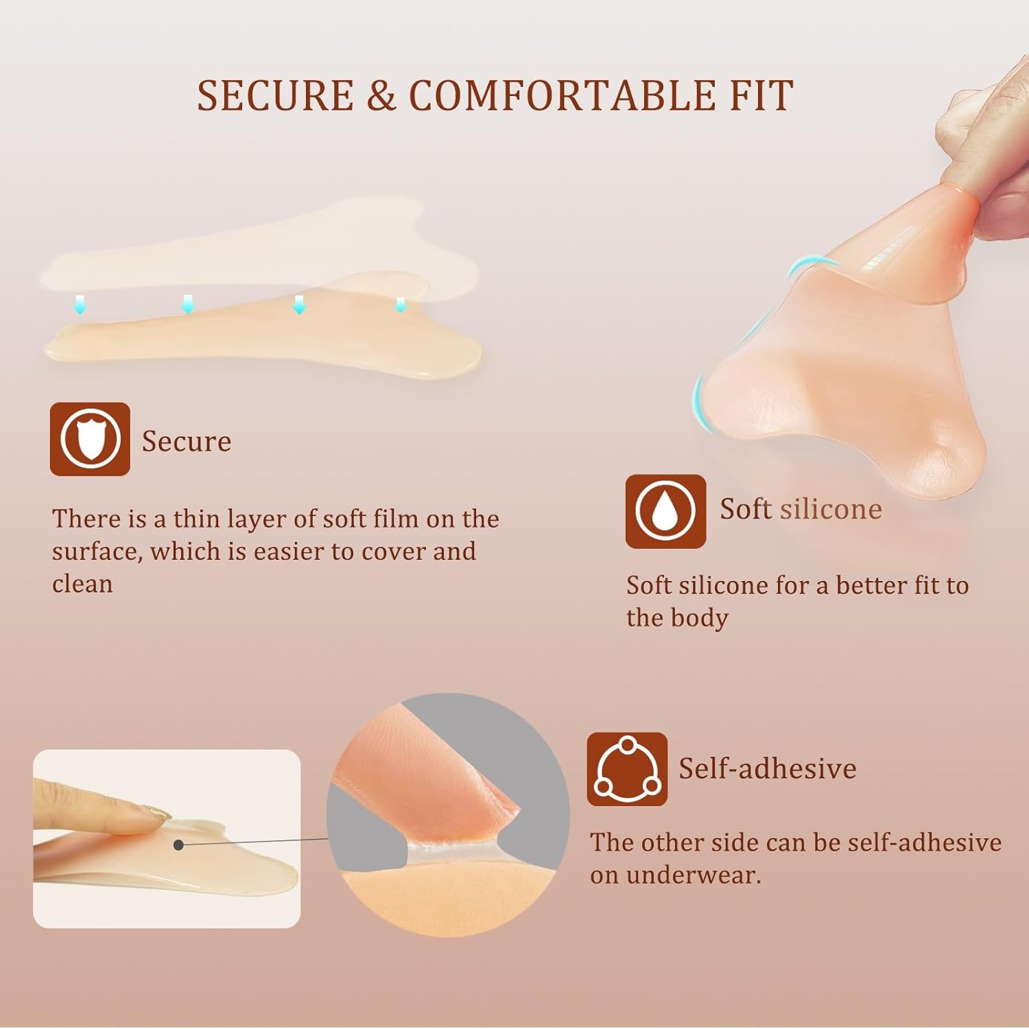 Seamless Coverage Underwear for Women, No Visible Line Underwear - Concealer Insert Silicone Pads - Image 7