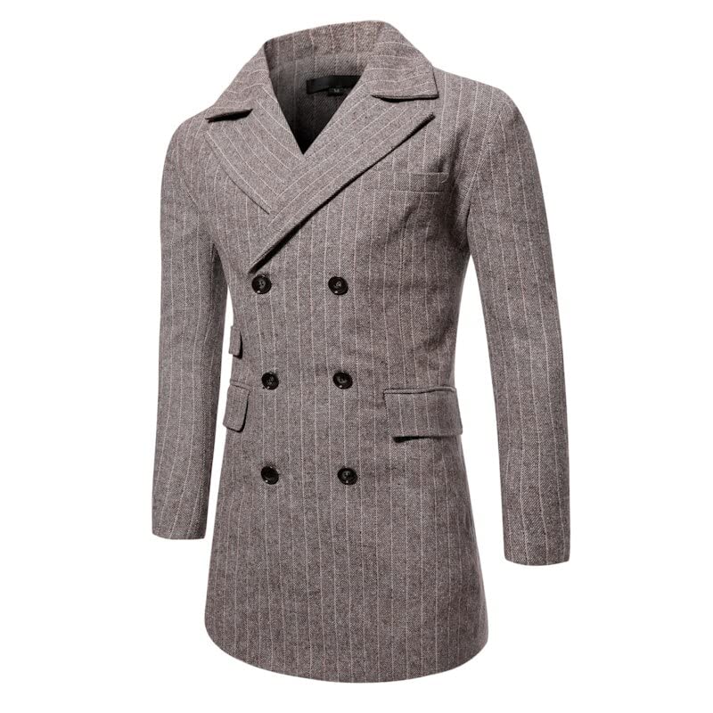 ジャケット・アウター OVERCOAT Double Breasted Jacket Men's Trench Coat Double Breasted Long Jacket Overcoat