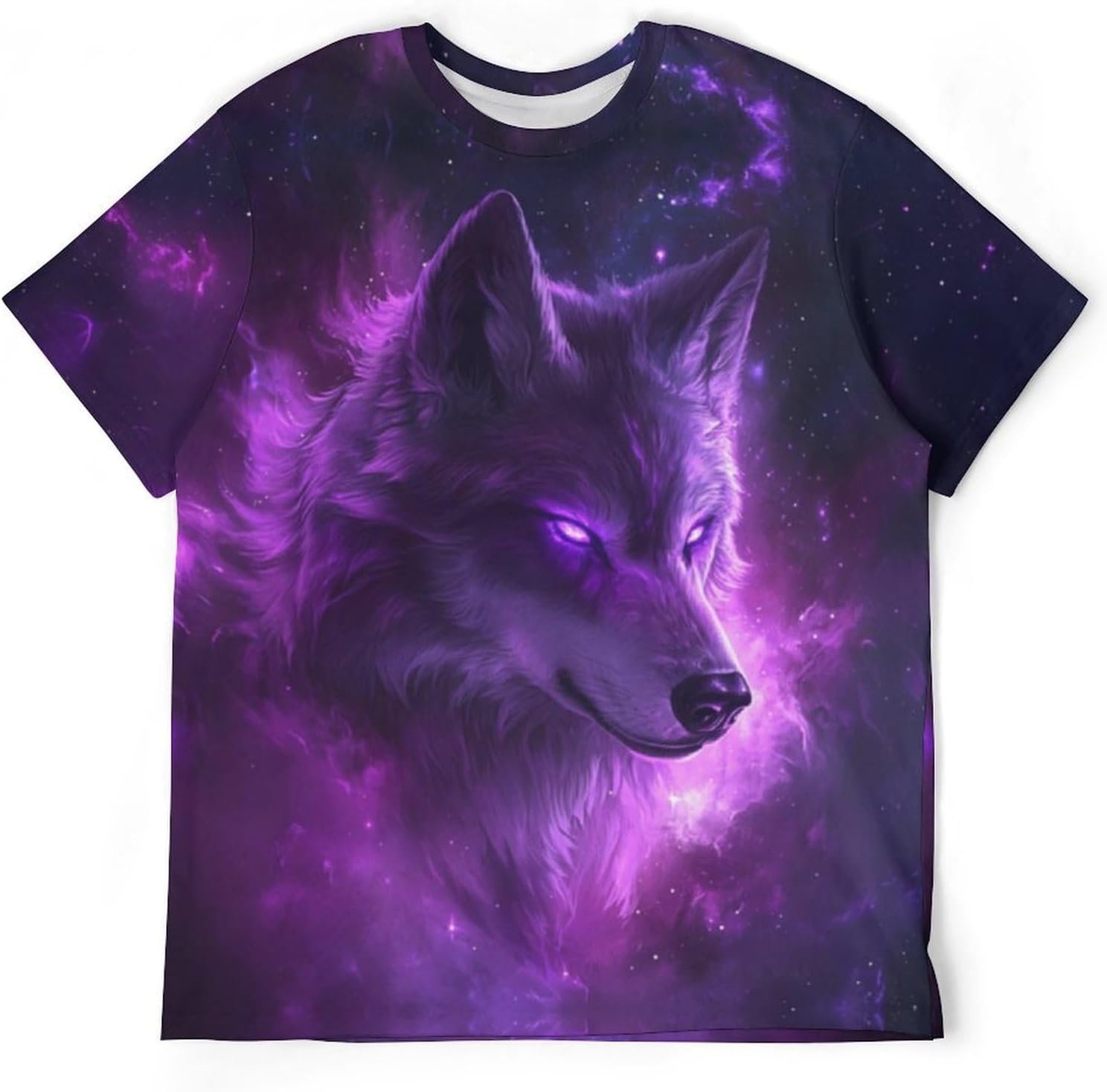 Men's Wolf Graphic T-Shirt Novelty Animal Print Short Sleeve Top - Image 6