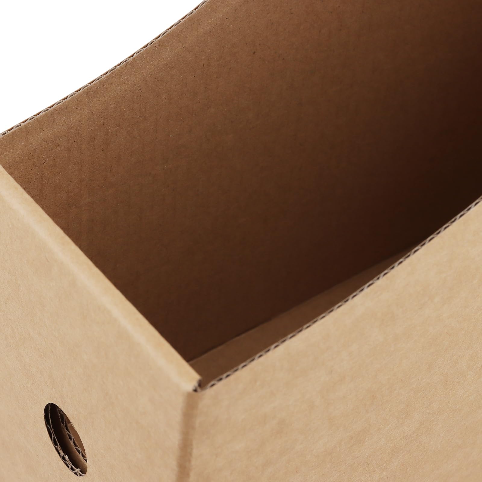 PINGEUI Lot de 24 porte-revues en carton avec étiquettes pour l'école, le dortoir, le bureau et la maison, 27 x 26 x 9 cm, marron