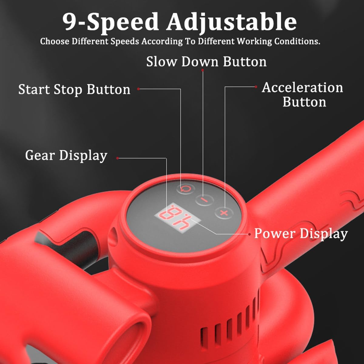 Electric Wall Smoothing Machine Electric Wall Plastering Machine - Handheld Cement Wall Smoothing Machine with LCD Display and 9 Speeds Adjustable, Wall Plaster Smoothing Tools