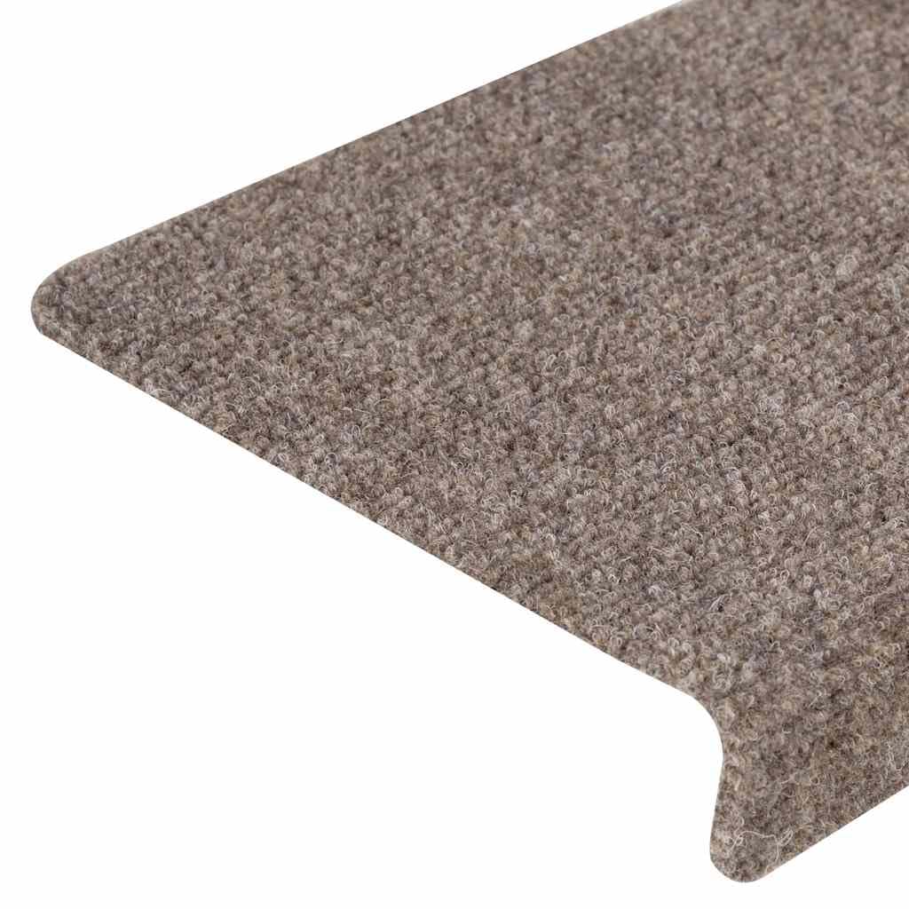 Alfombrillas autoadhesivas para escalones, 30 unidades, color beige, 65 x 21 x 4 cm, borde rectangular, antideslizantes, con aislamiento acústico de pisadas y pisadas, para escaleras de madera