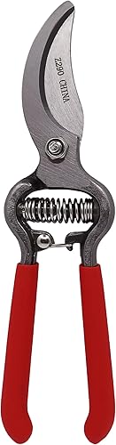 Zenport Pruner Z290 Classic Forged Steel - Agarre de cojín rojo, corte de 1 pulgada, 8 pulgadas de largo