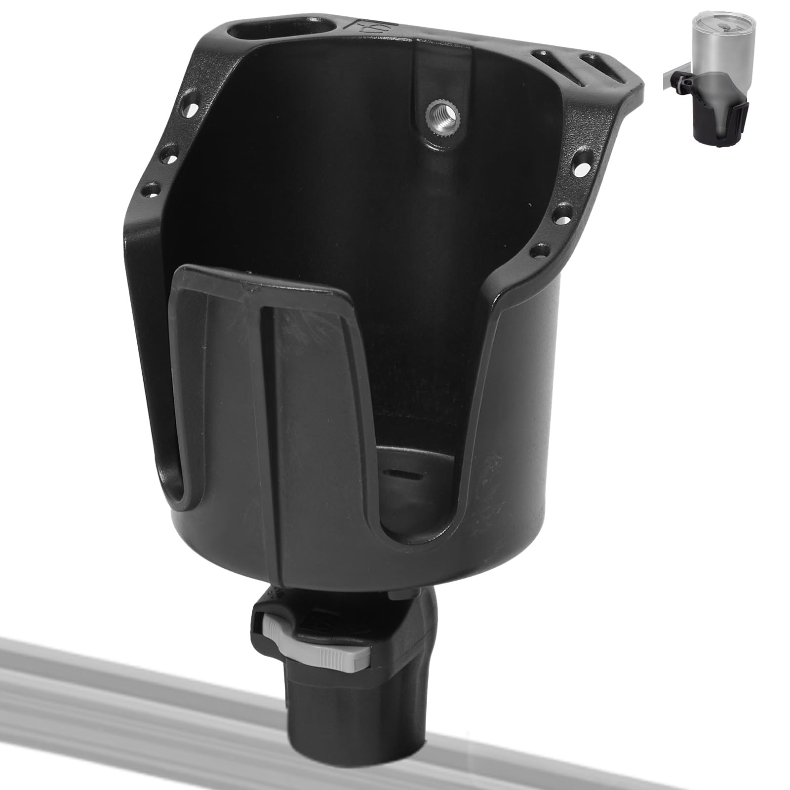 HITORHIKE Kayak Cup Holder with Track Mount 2 Ways to Use Multifunctional Cup Holders for Fishing Lures,Knife and Other Kayak Accessories(Cup HolderX1