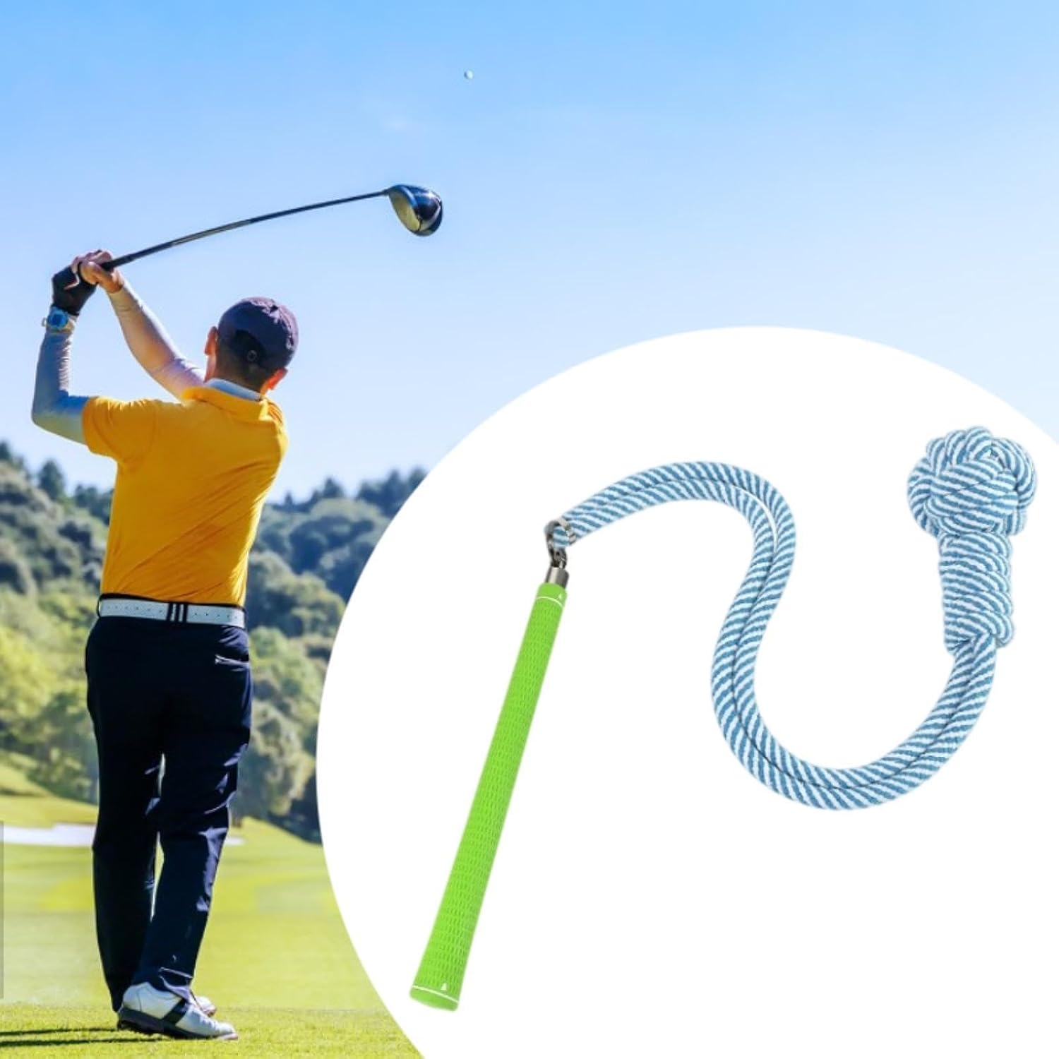 ゴルフスイングトレーナー ゴルフスイング練習ロープ 屋内・屋外兼用 女性・男性用