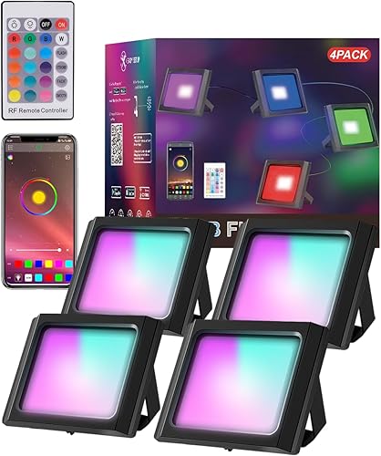 Luces LED RGB de inundación para exteriores IP66 impermeable cambio de color luces estroboscópicas de Halloween con enchufe y color regulable