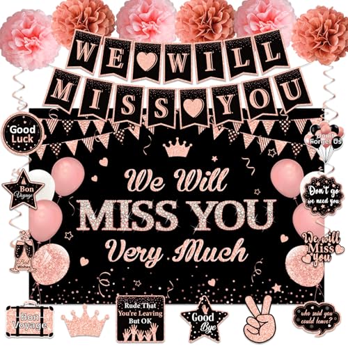 Going Away We Will Miss You Party Decorations for Women by ZHAOQIZENG - Used condition - US$13.90