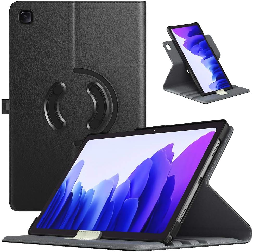 TiMOVO Case for All-New Samsung Galaxy Tab A7 10.4" 2020 Release (SM-T500/T505/T505N/T507), 90 Degree Rotating Swivel Leather Cover Case with Auto Wake/Sleep Fit Galaxy Tab A7 Tablet - Black