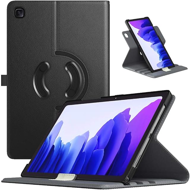 TiMOVO Case for All-New Samsung Galaxy Tab A7 10.4" 2020 Release (SM-T500/T505/T505N/T507), 90 Degree Rotating Swivel Leather Cover Case with Auto Wake/Sleep Fit Galaxy Tab A7 Tablet - Black