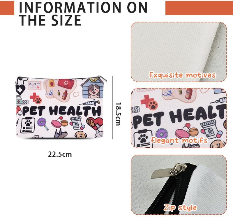Pet Health Makeup Bag for Veterinary Technician Gift for Pet Lovers Owners Travel Toiletry Pouch Pet Medicine Meds Bags Veterinary Pharmacy Technician Cosmetic Pouches Vet Tech Survival Kit image 5