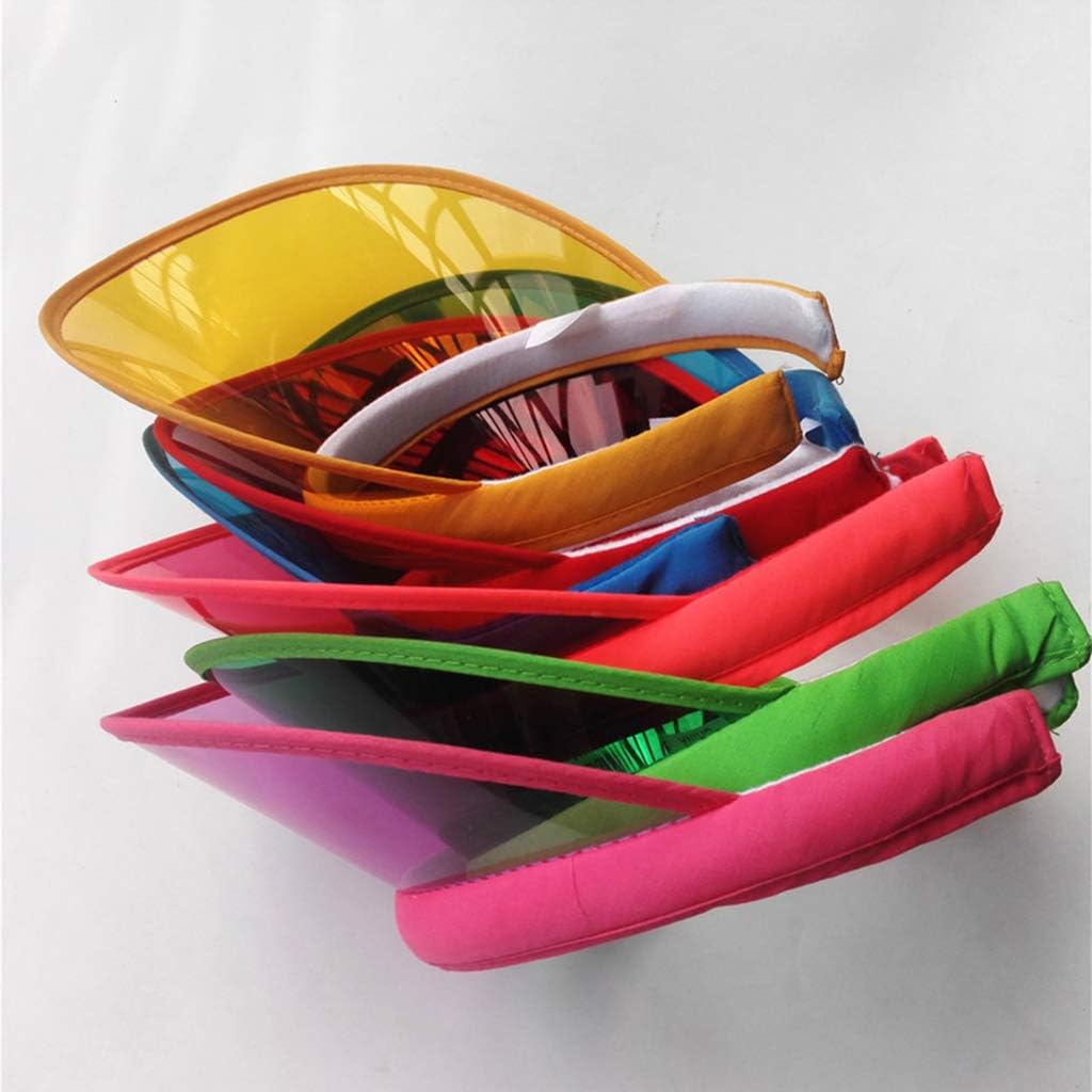 Sun Hat Unisex Summer Candy Color UV for Open Top for Sun Visor Hat Transparent PVC Plastic Wide Brim Clip-On Sport B
