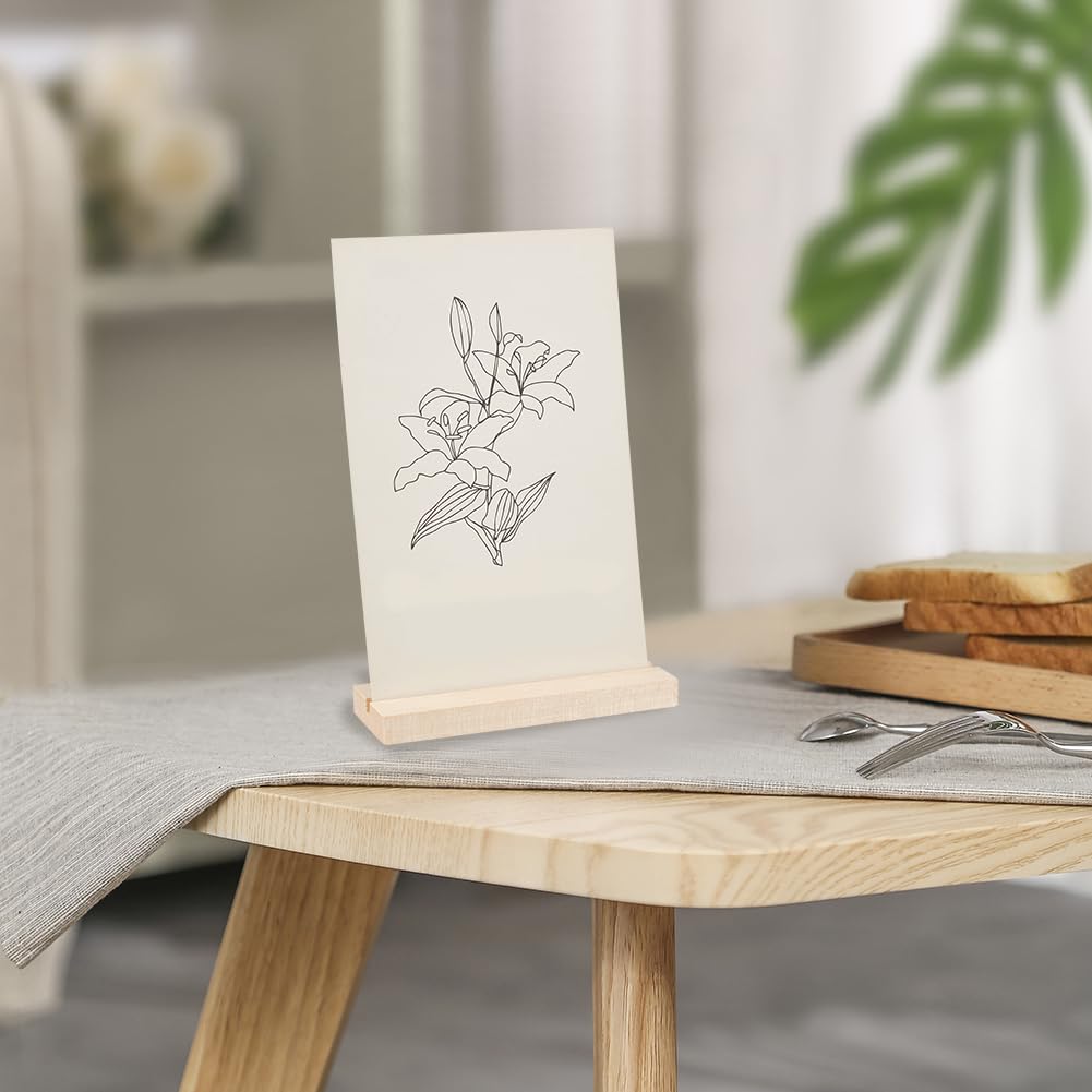 OLYCRAFT 10 Stück Tischkartenhalter Aus Holz Mit 6 mm Schlitz Schilderhalter Mit Holzsockel 12.7x4.5x1.2 cm Tischnummernständer Aus Holz Für Tischnummernschilder Hochzeitsfeiern Und Veranstaltungen