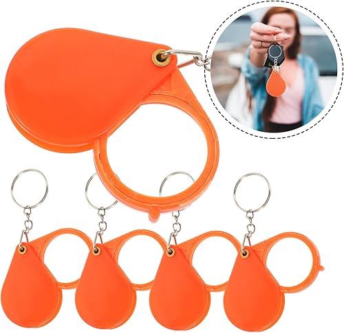 Miniatura 9 de STOBOK Lupa plegable de mano de 5 uds., llavero de joyería, libros, mapas, lupa plegable portátil, inspección de lectura