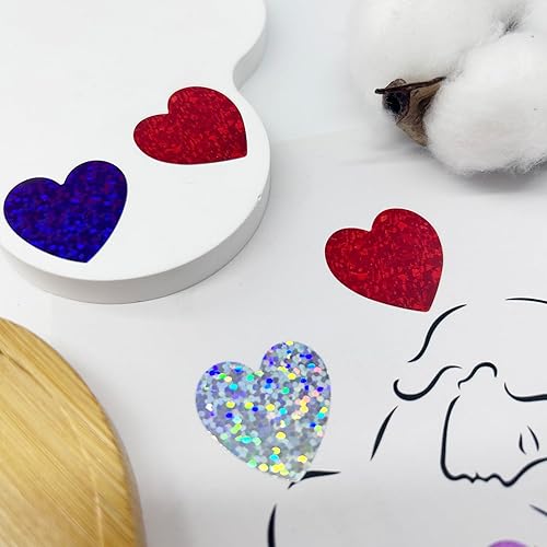 Miniatura 6 de 1000 calcomanías redondas de corazón con purpurina para niños y profesores, calcomanías de recompensa de 1 pulgada, calcomanías de incentivo de