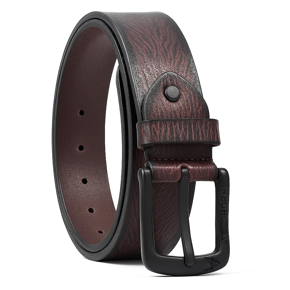 Image of WildHorn Classic Genuine Leather Belt for Men - Stylish and Durable with Adjustable Fit