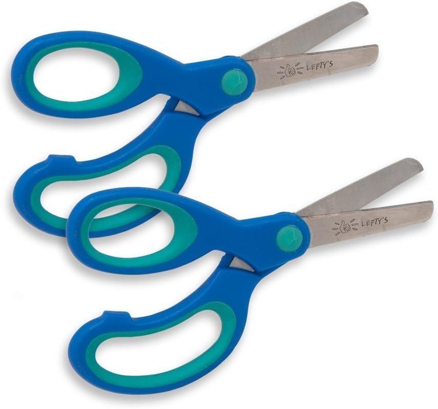 Amazon Com Lefty S Blunt Tip True Left Handed Scissors For Kids Two Pack Blue Two Tone