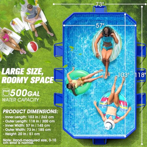 Image of StarOcean Large Foldable Pool,Non-Inflatable Swimming Pool Adult 118x73x20 | 2026 Kid,Adult Collapsible Pool Hard Plastic,Overthickened Extra Large Foldable Pool,Portable Folding Kid Pool for Backyard