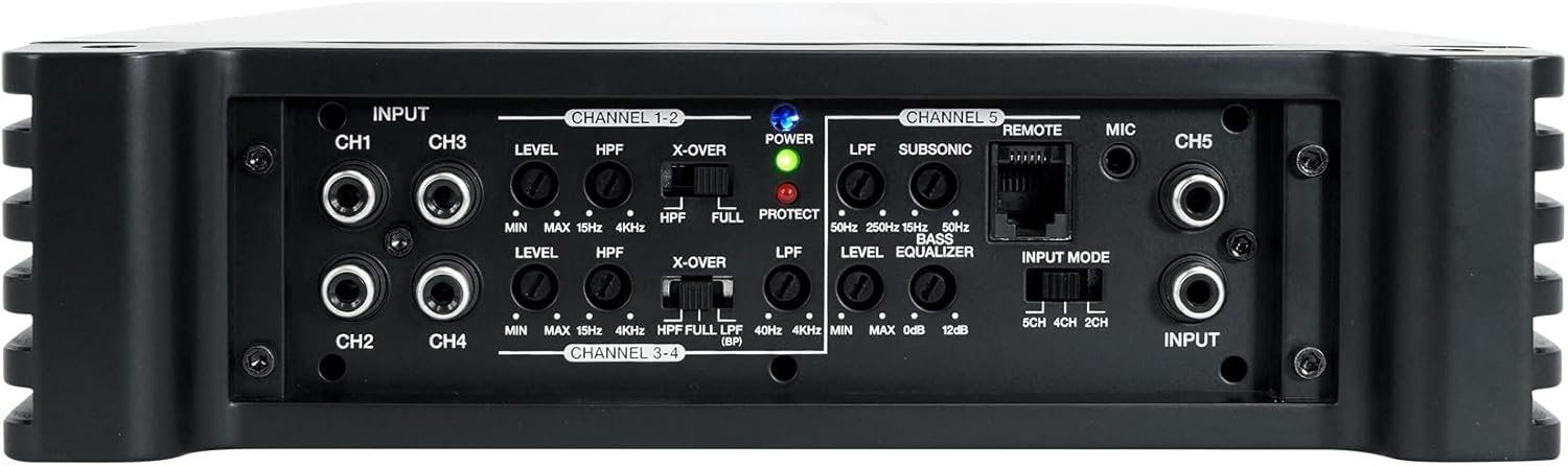Rockville DBM50 Marine Amplifier Control Panel Detailed View