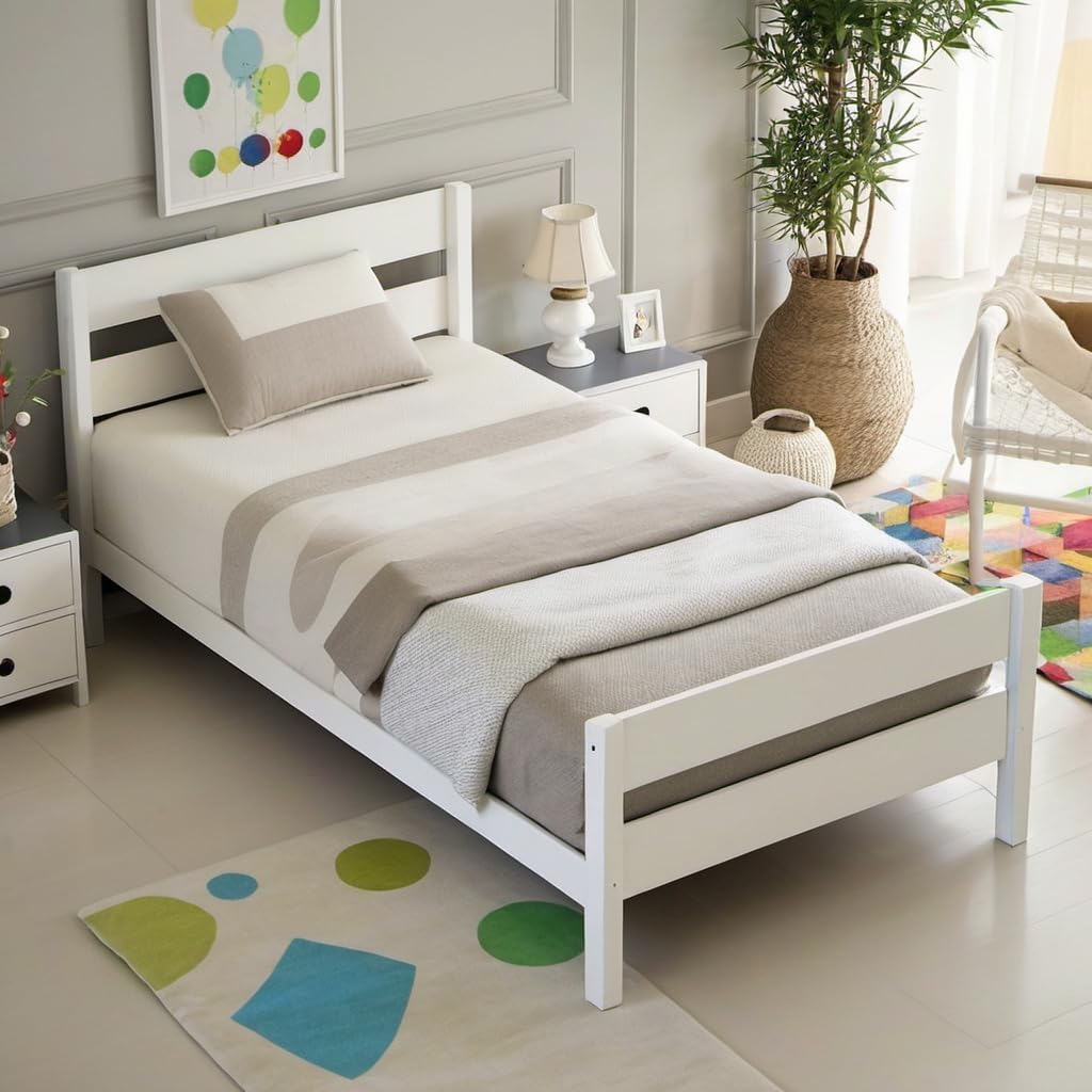 Twin Platform Bed with Headboard and Footboard for Girls,Boys,Noise-Free,Easy Assemble,No Box Spring Needed,Espresso