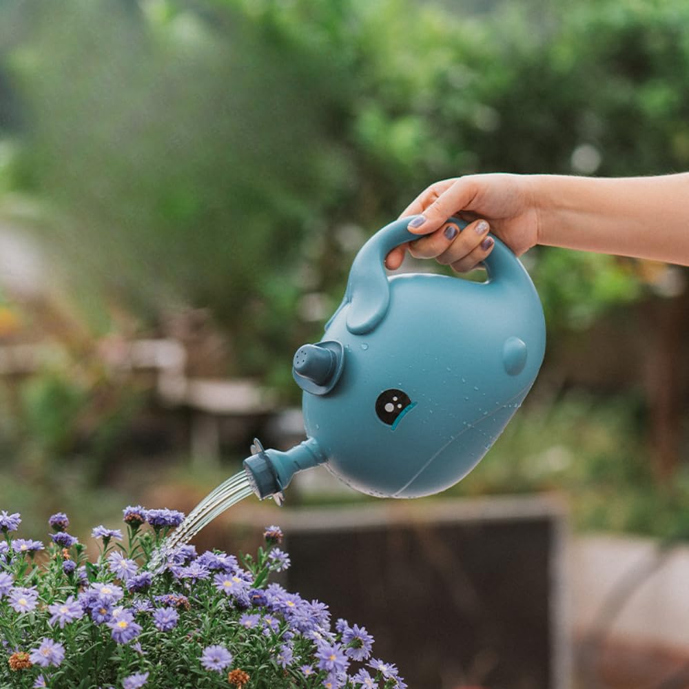 Gießkanne für den Außenbereich – Wal-Design, Gartengießkrug mit langem Auslauf, verdicktem Körper, leicht zu befüllen, feine Auslasslöcher für Innen- und Außenpflanzenpflege
