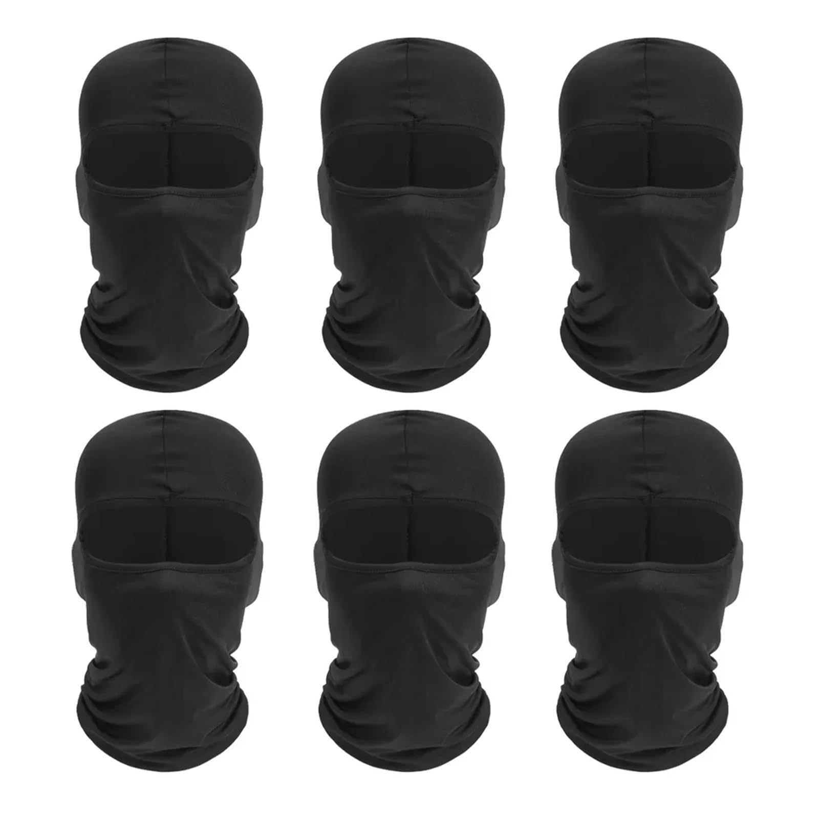 Pasamontañas Gorro pasamontañas deportivo transpirable de secado rápido a prueba de viento máscara facial completa for montar correr esquí senderismo cubierta facial al aire libre hombres(BLACK 6PCS)