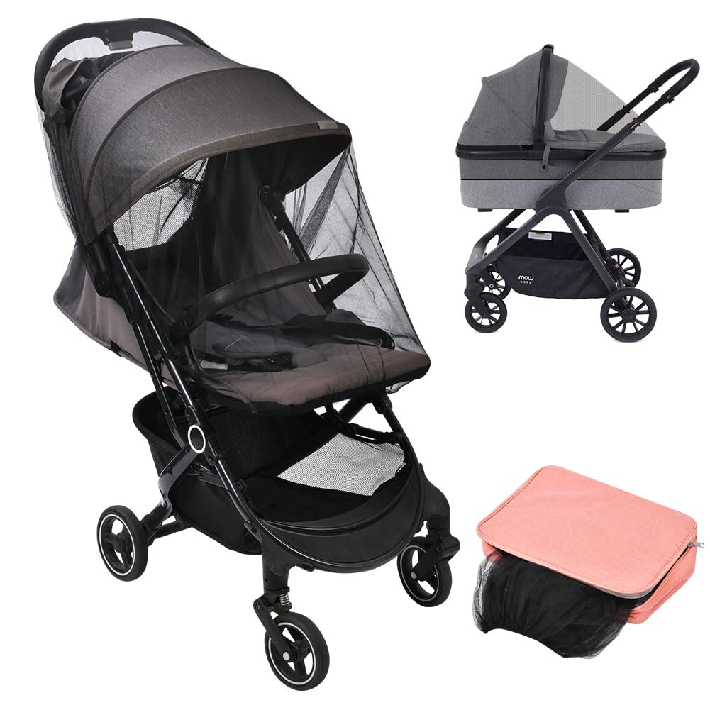 Vicloon 3pcs Moskitonetz Kinderwagen, Mückennetz für Kinderwagen & Buggy Reisebett, Baby Universal Insektenschutz Moskitonetz, Reißfest und Waschbar, Idealer Schutz vor Wespen & Stechmücken, Schwarz