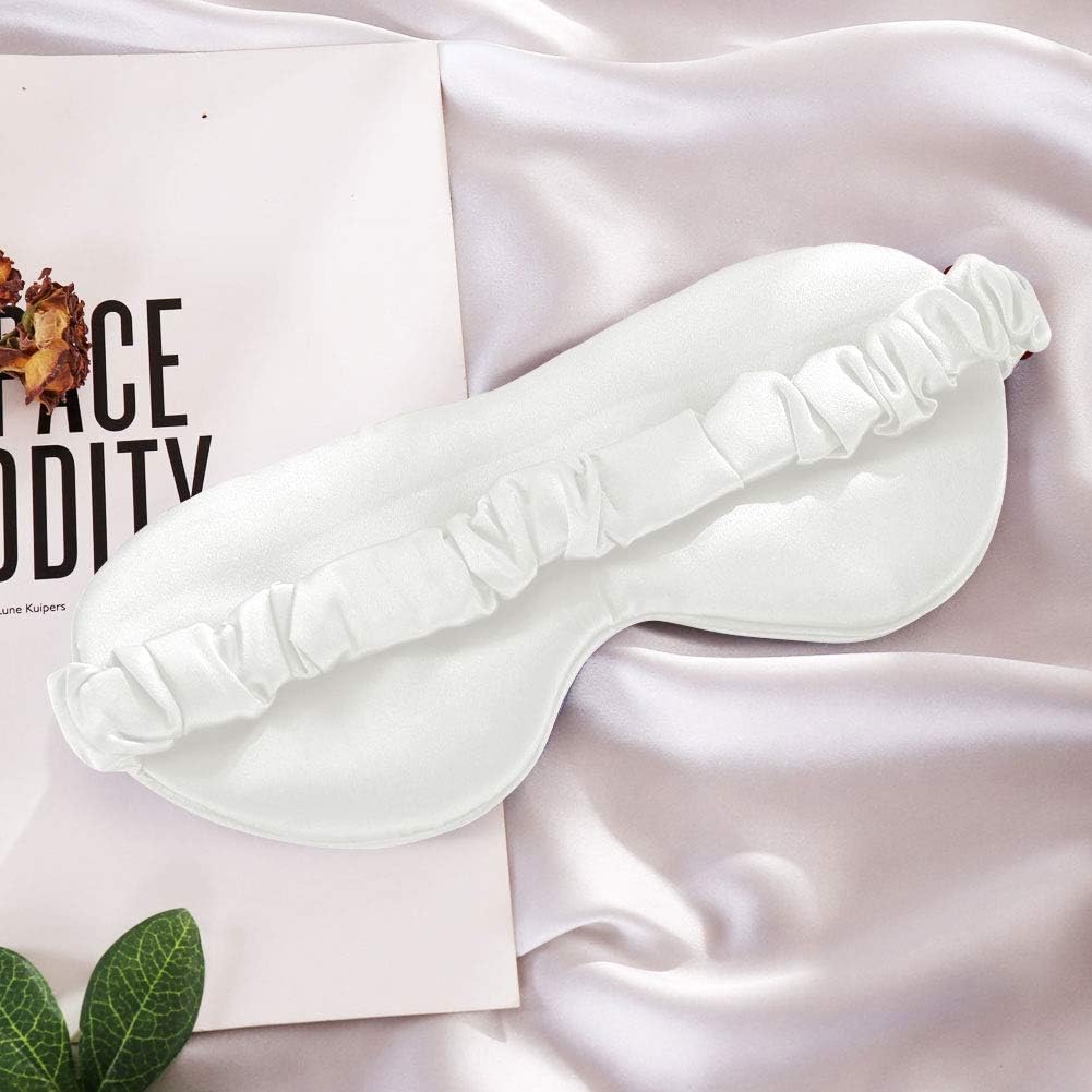 THXSILK 100% Silk Pillowcase for Hair and Skin, 22 Momme 7A+ Silk Pillowcase Set, 1 Pillow case with Hidden Zipper, 1 Eye Mask, Gift for Women Men (Standard, White)