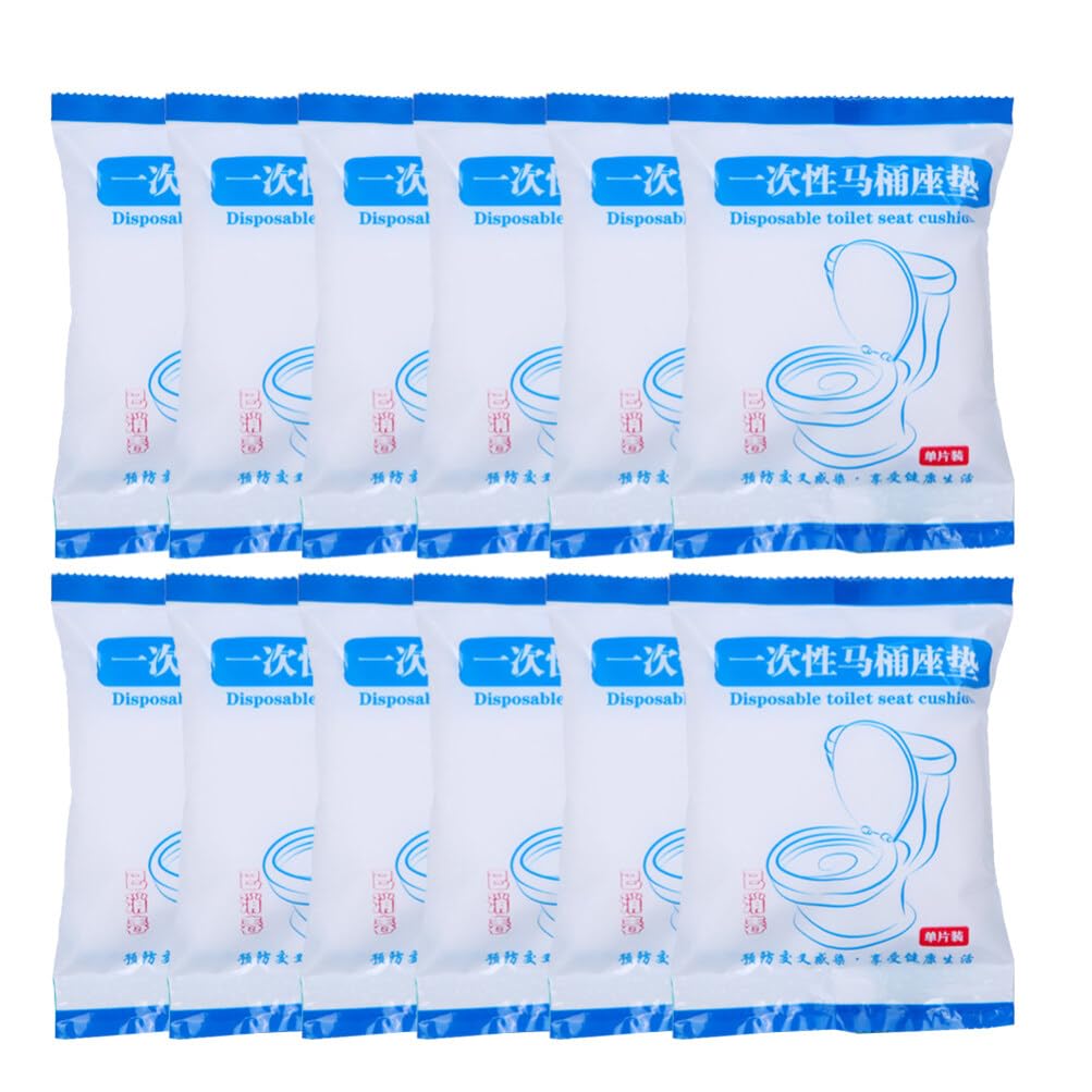 Healifty Disposable Waterproof Toilet Seat Covers 50 Pack Portable Soft Toilet Seat Cushion Pads for Home Travel Potty