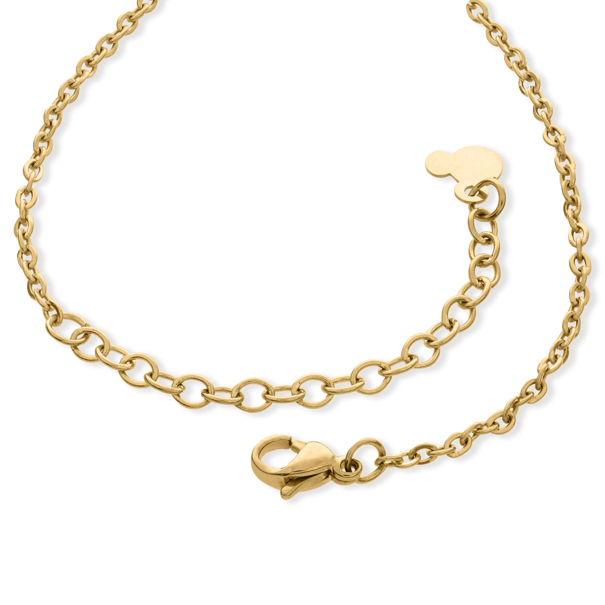 Disney Pulsera Lucky Minnie Colección Acero Inoxidable Color Oro para Niñas, 18cm