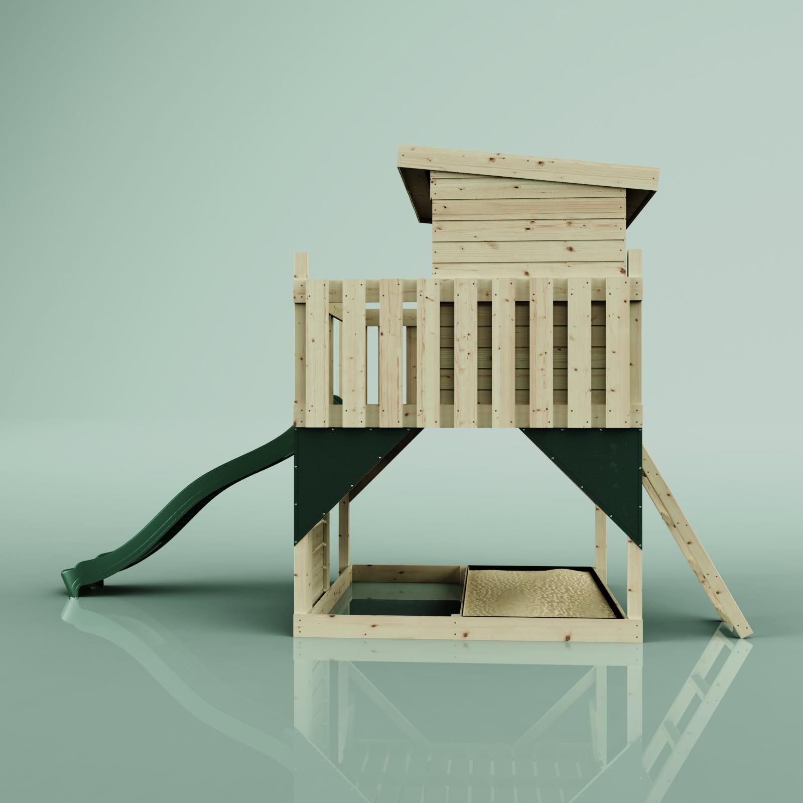 PolarPlay Stelzenhaus Polarstern aus Holz in Grün