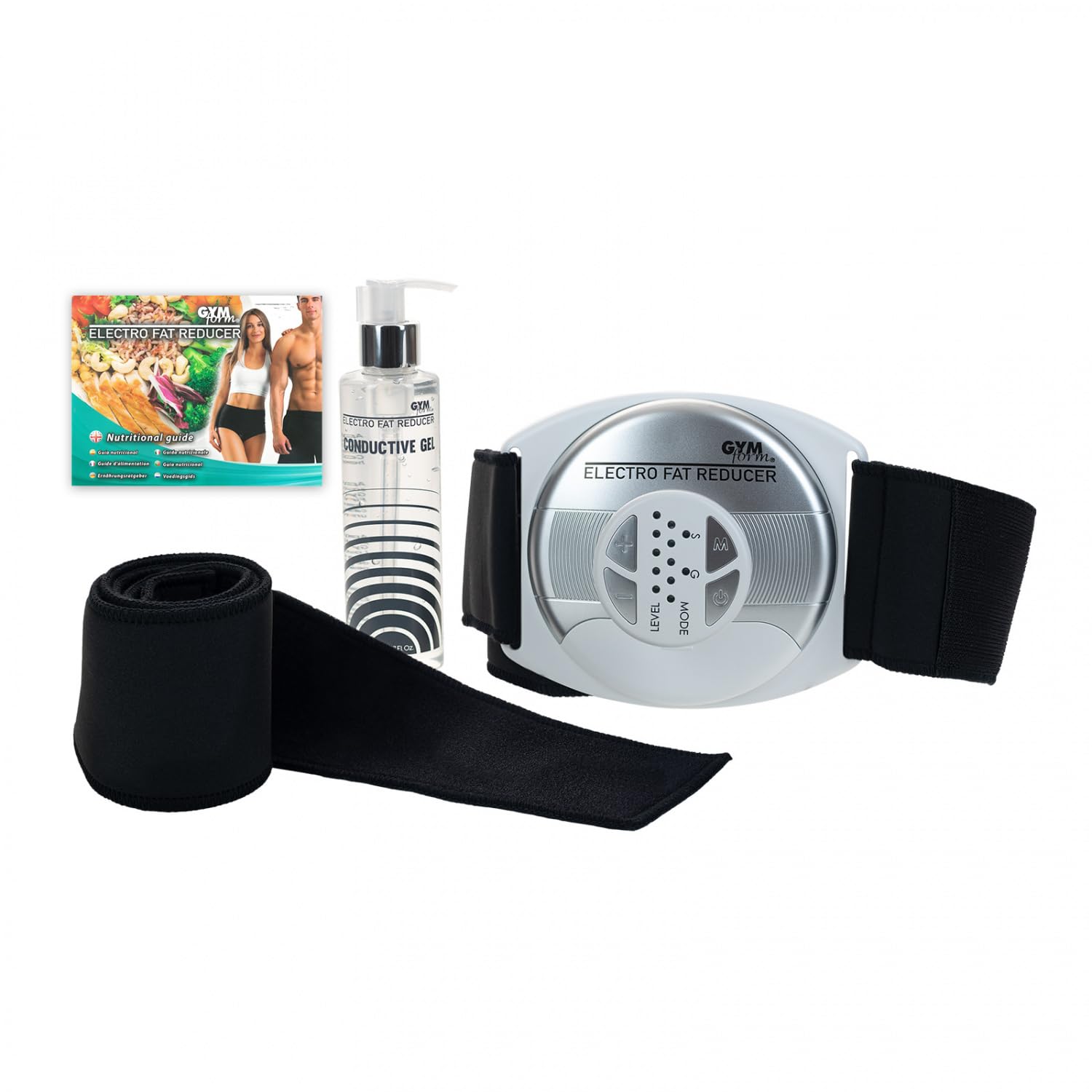 Genius GYMFORM Electro Fat Reducer EMS - Dispositivo de Entrenamiento 3 en 1 para Brazos, piernas, Abdominales, tonificador, musculación para Hombres y Mujeres, Set de 6 Piezas.