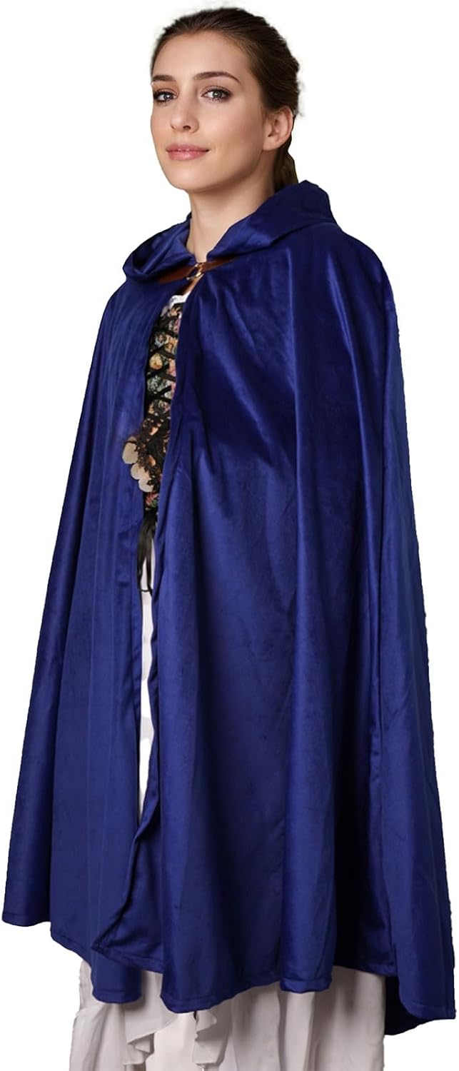BJE Halloween Costume for Men Kid Cloak Velvet Cloak Renaissance Hooded Cape Cosplay Medieval Ranger Opera Wizard Robe Coat - Image 7