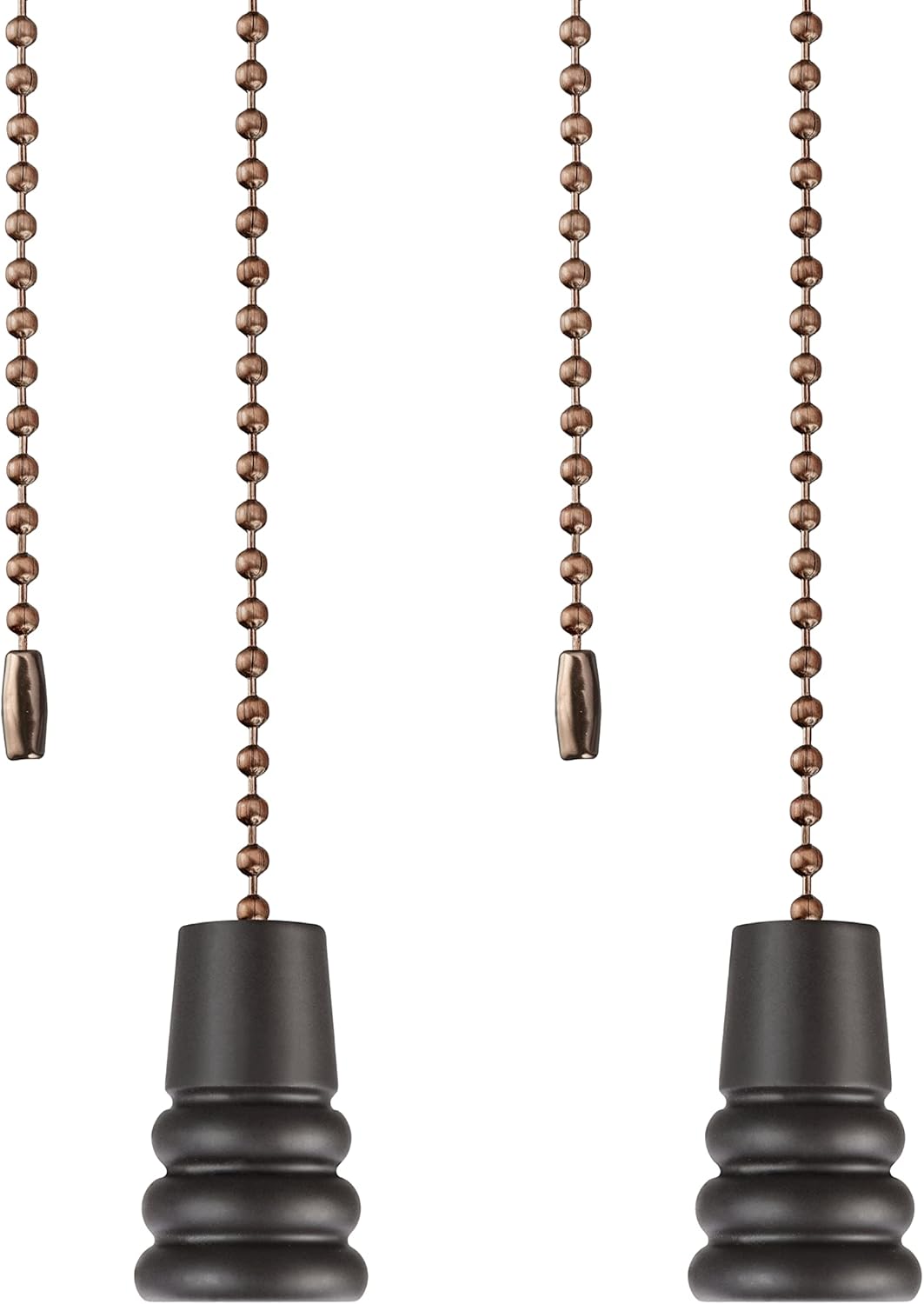 Aspen Creative 20513-31, 12" Ceiling Fan Beaded Solid Steel Decorative Pull Chain/Oil Rubbed Bronze Finish