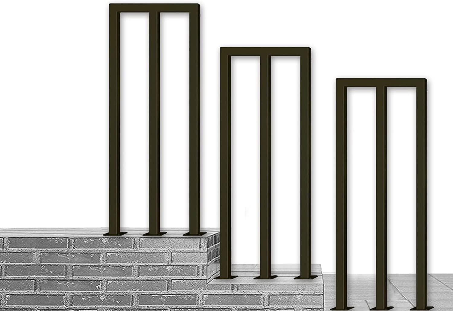 X&Z-XAOY Corrimano in Ferro Battuto Nero Recinzione Antislittamento A Forma di M per Il Balcone del Giardino di Casa Ringhiera per Scale Interne Palo di Supporto (1 Pz) (Size : 3.3ft/100cm)