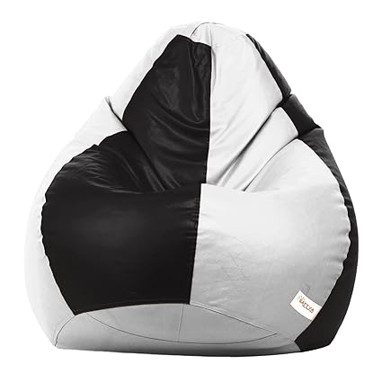 Sattva Classic Bean Bag Cover Without Beans XXL Size - Black White