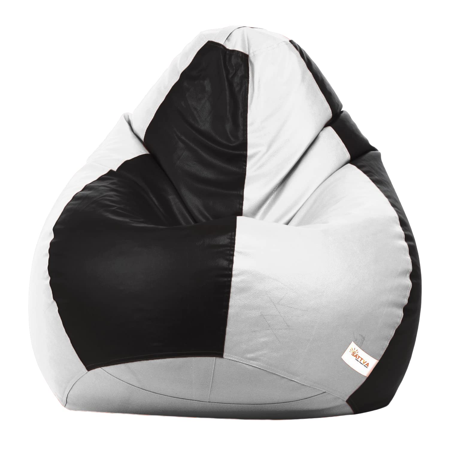 Sattva Classic Bean Bag Cover Without Beans XXL Size Dual Colour - Black White-image-9