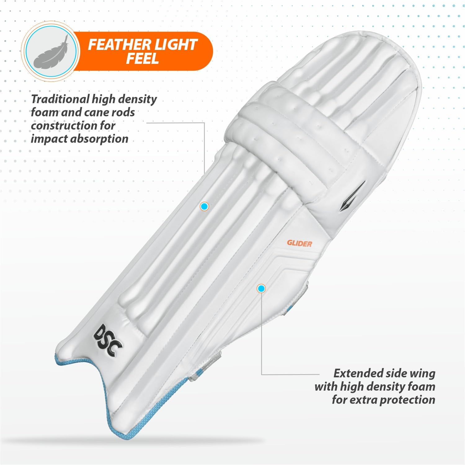 DSC Glider Cricket Batting Legguard for Mens, Size - Youth, Left Hand