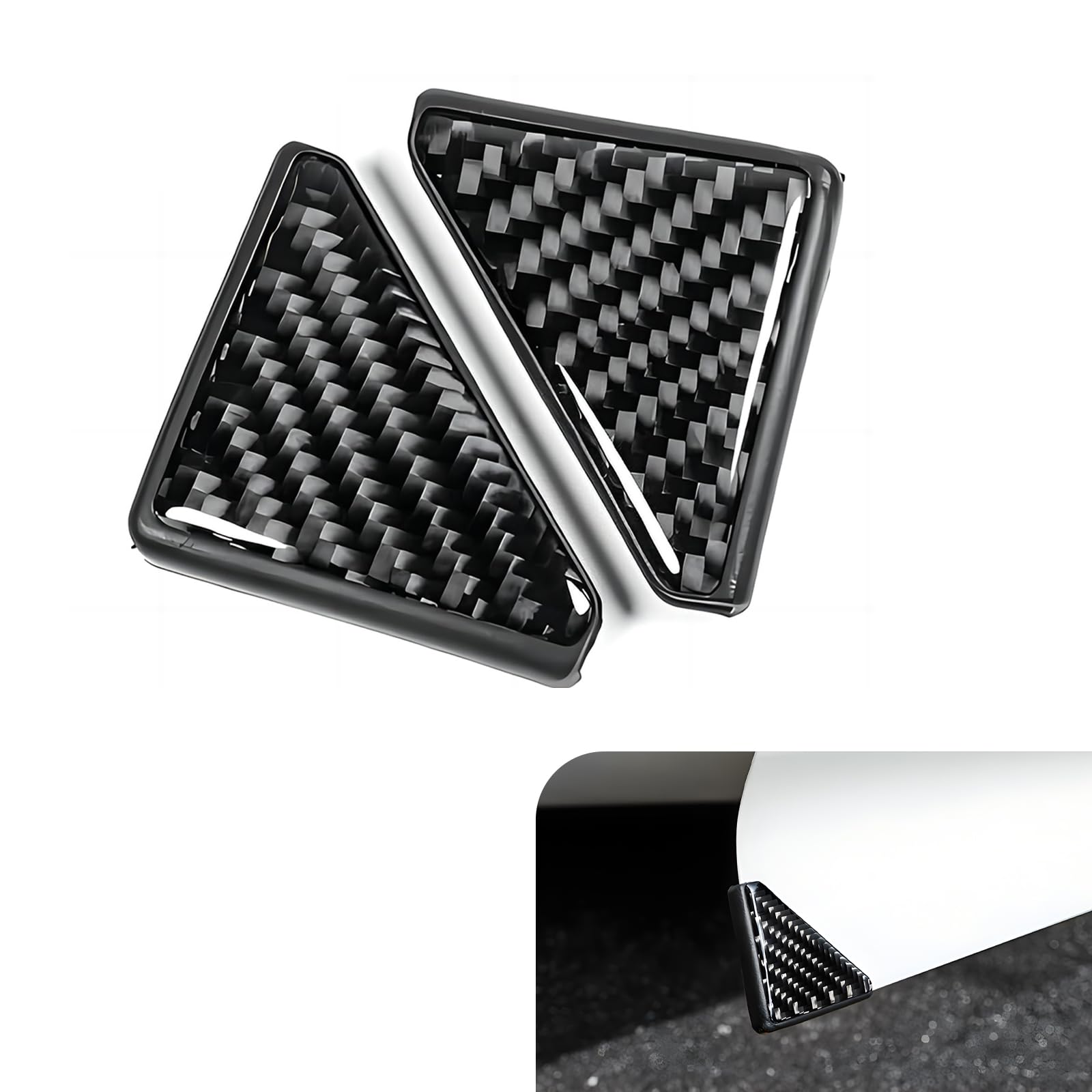 Jokormo 2-Pack Car Door Protection - Anti-Collision Decorative Sticker, Carbon Fiber Edge Protector, Suitable for Most Cars with Right Angle Corners (Black)
