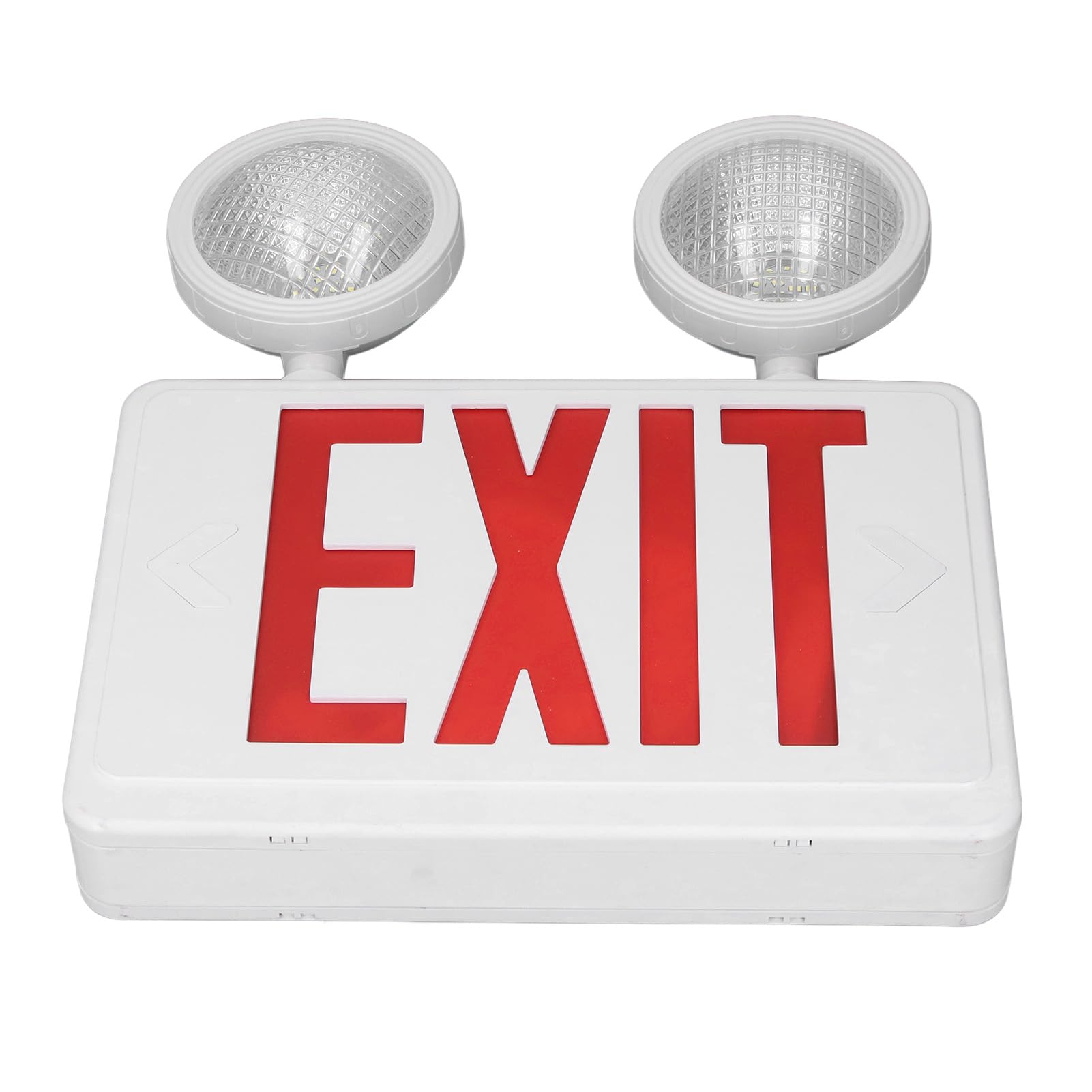 Señal de Luz de Salida de Emergencia, IP65 Impermeable LED de Doble Cabeza Giratoria Roja Señal de Salida con Horizontal de 180° y Vertical de 90°, para Edificios